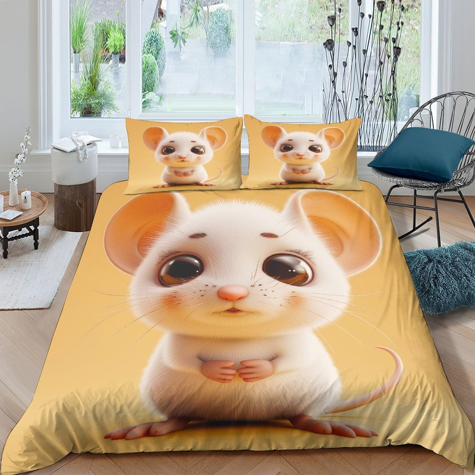 Housse de couette hamster zippée finie la couette qui glisse avec la parure