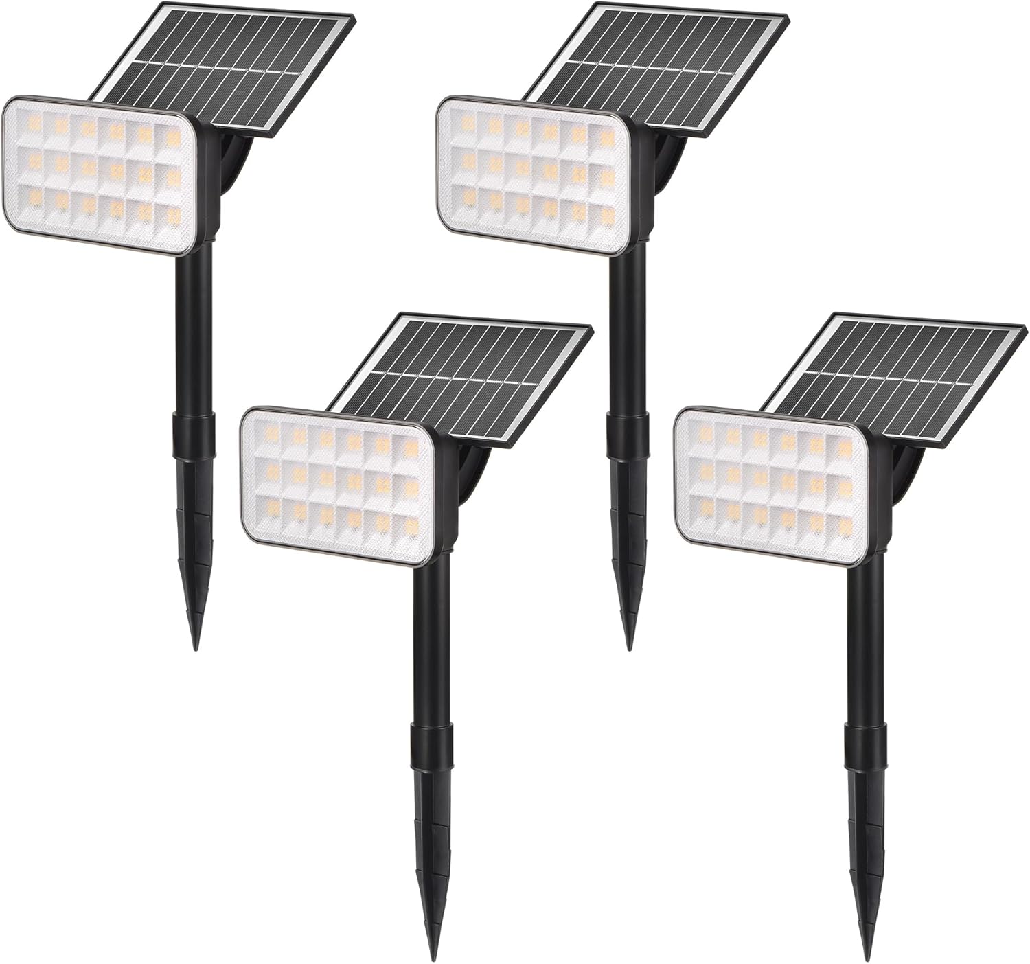 Solar Spot Lights Outdoor, 72 LEDs Landscape Lighting with 3 Lighting Modes and Auto On/Off, 360° Adjustable IP65 Waterproof Solar Powered Landscape Lights for Yard, Garden, Pathway, 4 Pack