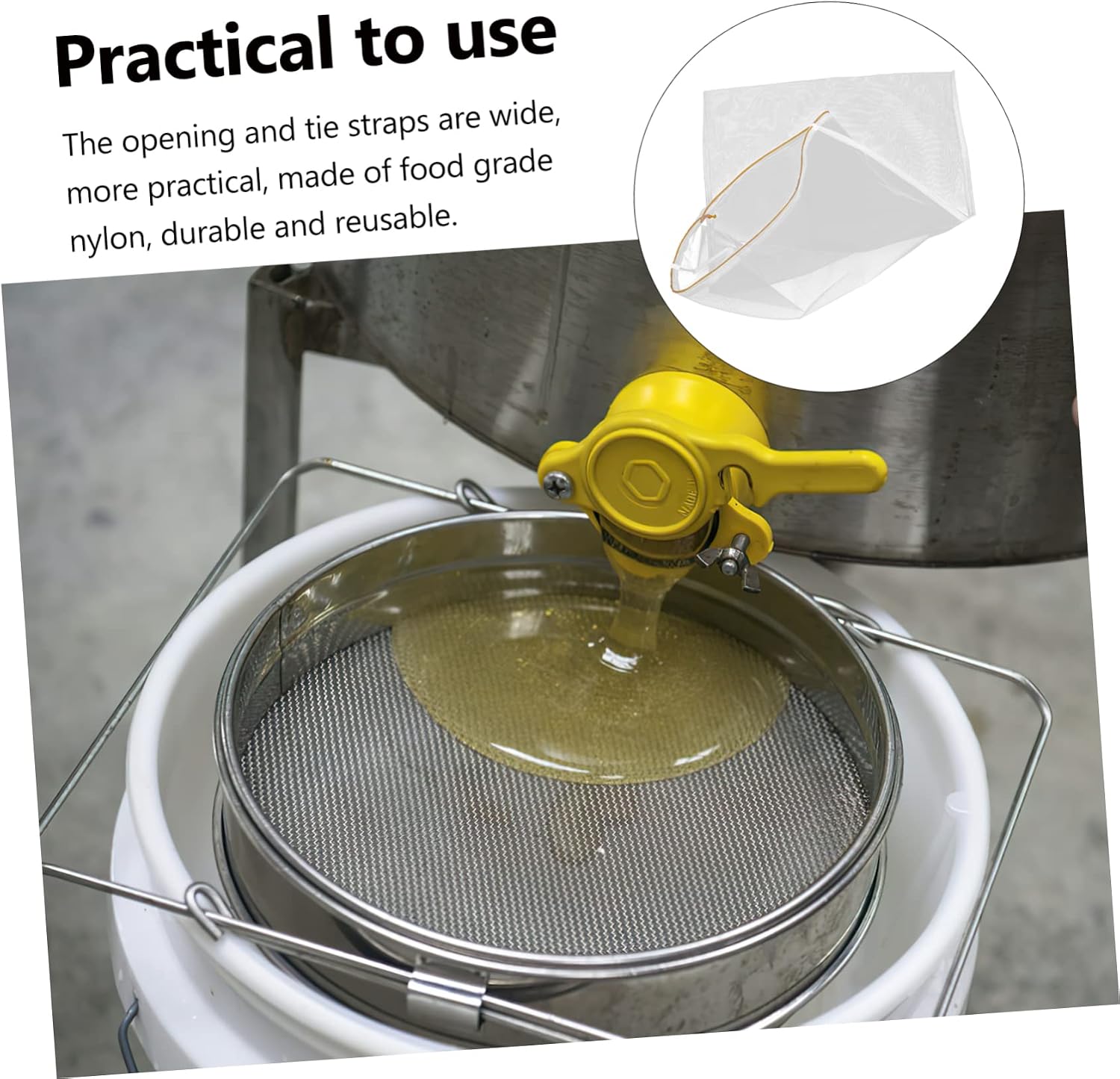 10pcs Nylon Mesh Filter Bags, 120 Grit Wide Opening Strainers