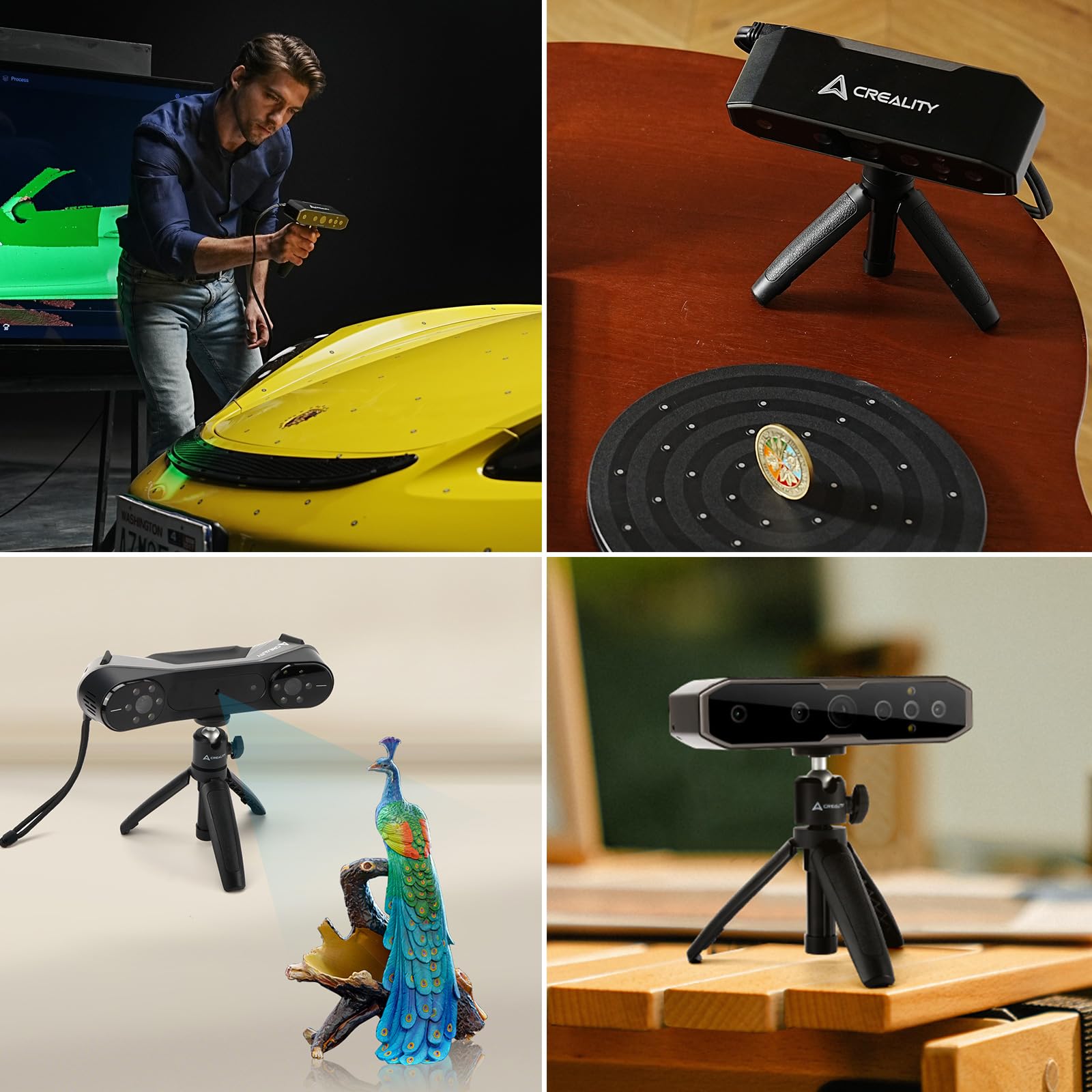 Creality Mini treppiede per selfie con impugnatura per scanner CR-Scan Otter/Raptor, adatto per scansione portatile, scansione fissa della posizione della fotocamera