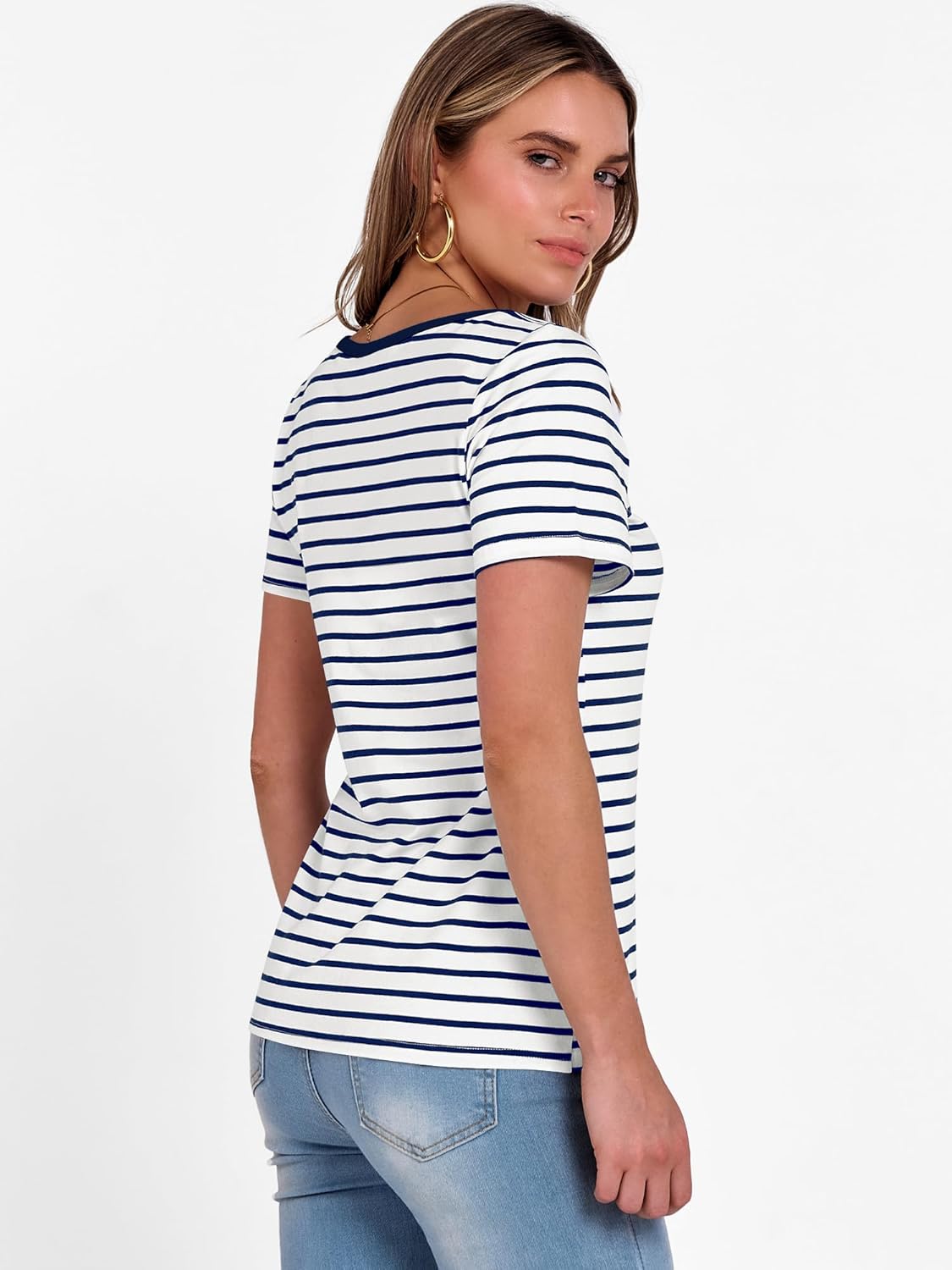 ANRABESS Womens Boat Neck Tops Short Sleeve T-Shirts Causal Fashion Tee Shirts 2026 Summer Spring Clothes - Image 5