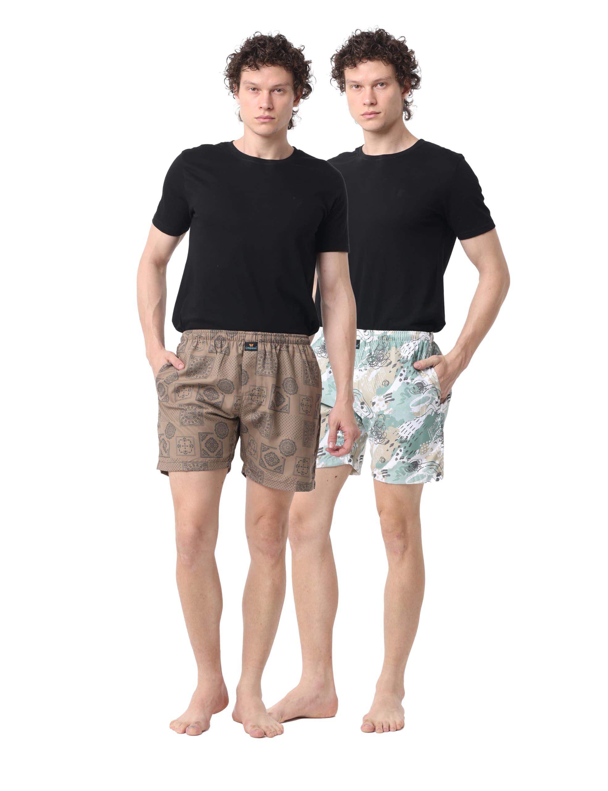 Mens Print Classic Multicolor Shorts (Pack of 2)-image-49