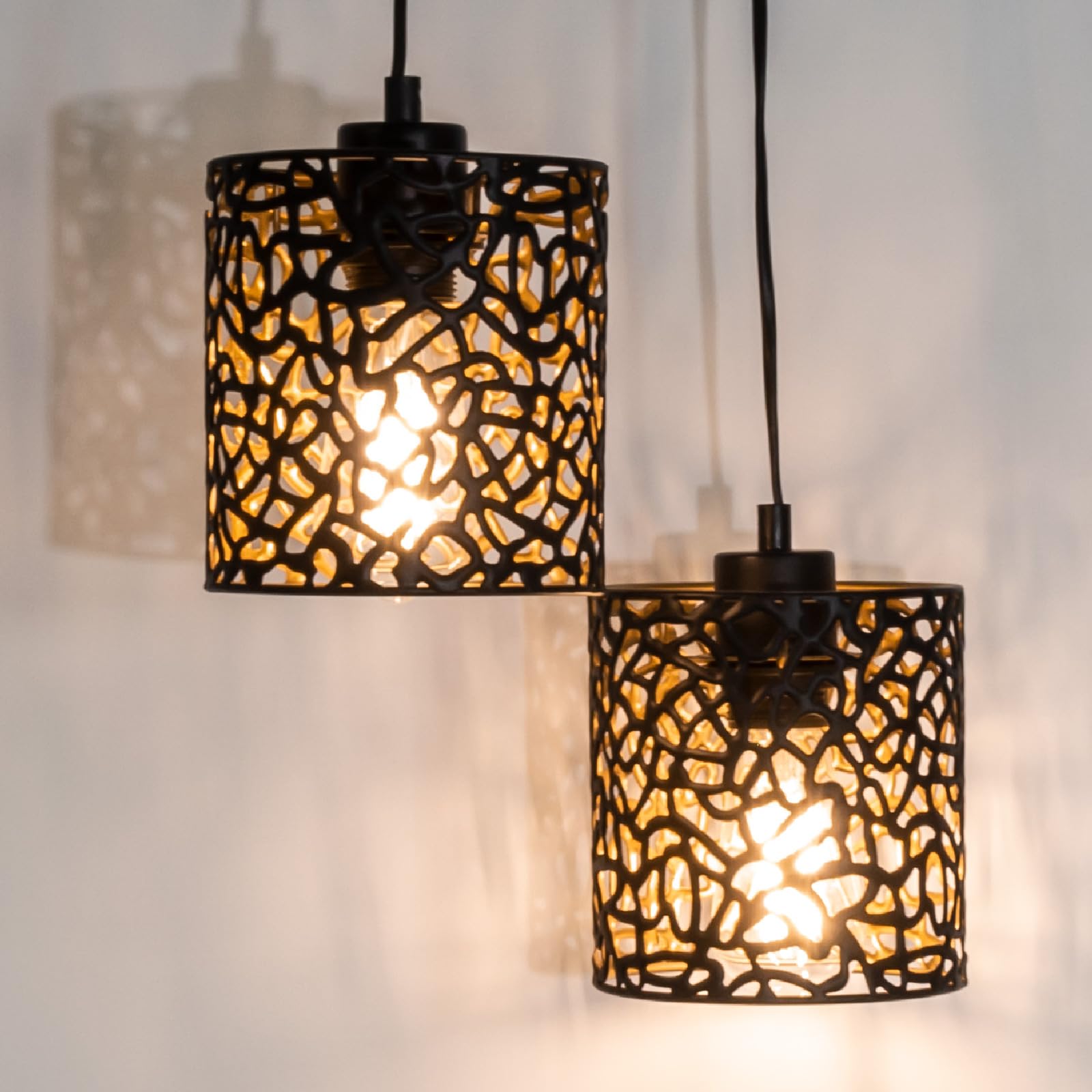 Lampenschirm Set, 2 Stück, 15 cm Höhe, Retro industrial -Stil, E27 / E14,Metall Lampenschirme klein, Ersatzschirm für Tisch- und Stehlampen