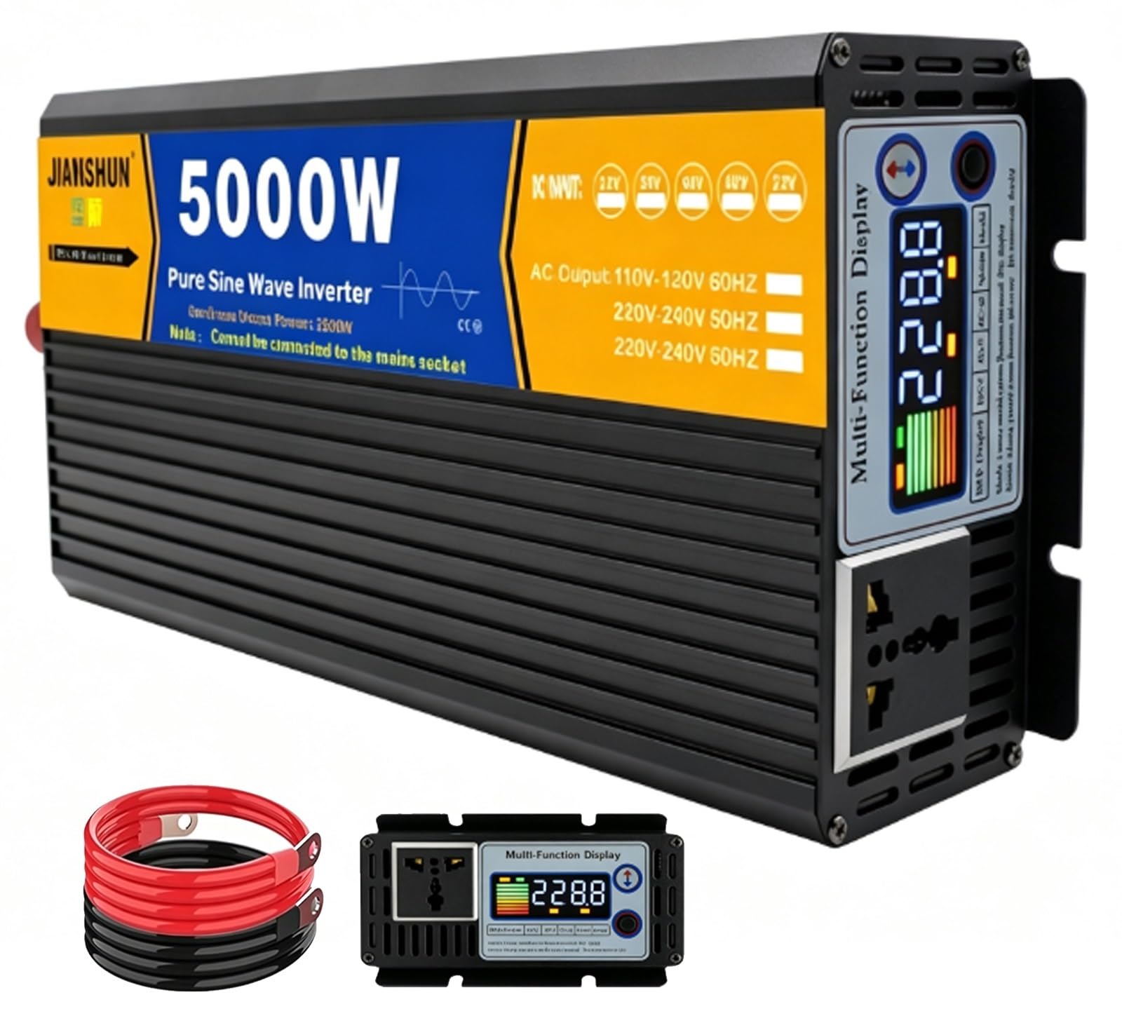 Inversor de Alta Eficiencia Onda Sinusoidal Pura 3000W-8000W | Para Autocaravana Solar y Hogar(5000W,24V to110V)