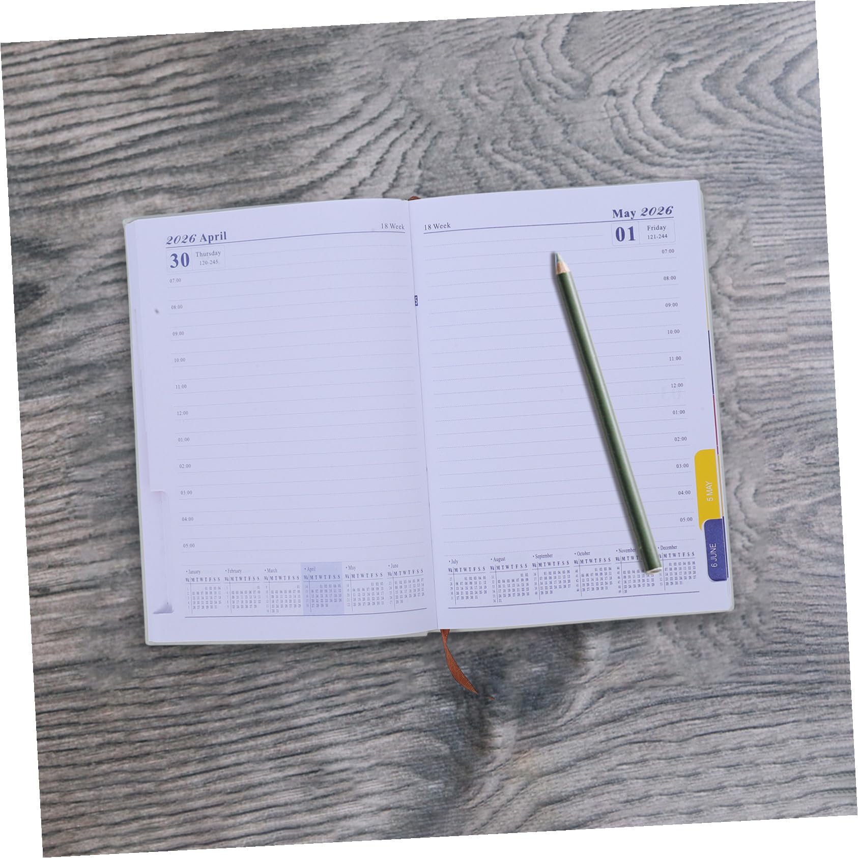 5 Stück Tagesplaner Softcover Business Planer Eleganter Daily Planner Journal mit Jahreskalender für Terminplanung und Aufgabenmanagement Handliches Englisches Layout für Büro und