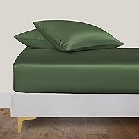 Vista 32 de Linenwalas - Sábana bajera de bambú, con bolsillo profundo, elástico y seguro, ropa de cama suave y refrescante perfecta para el cuidado de la piel