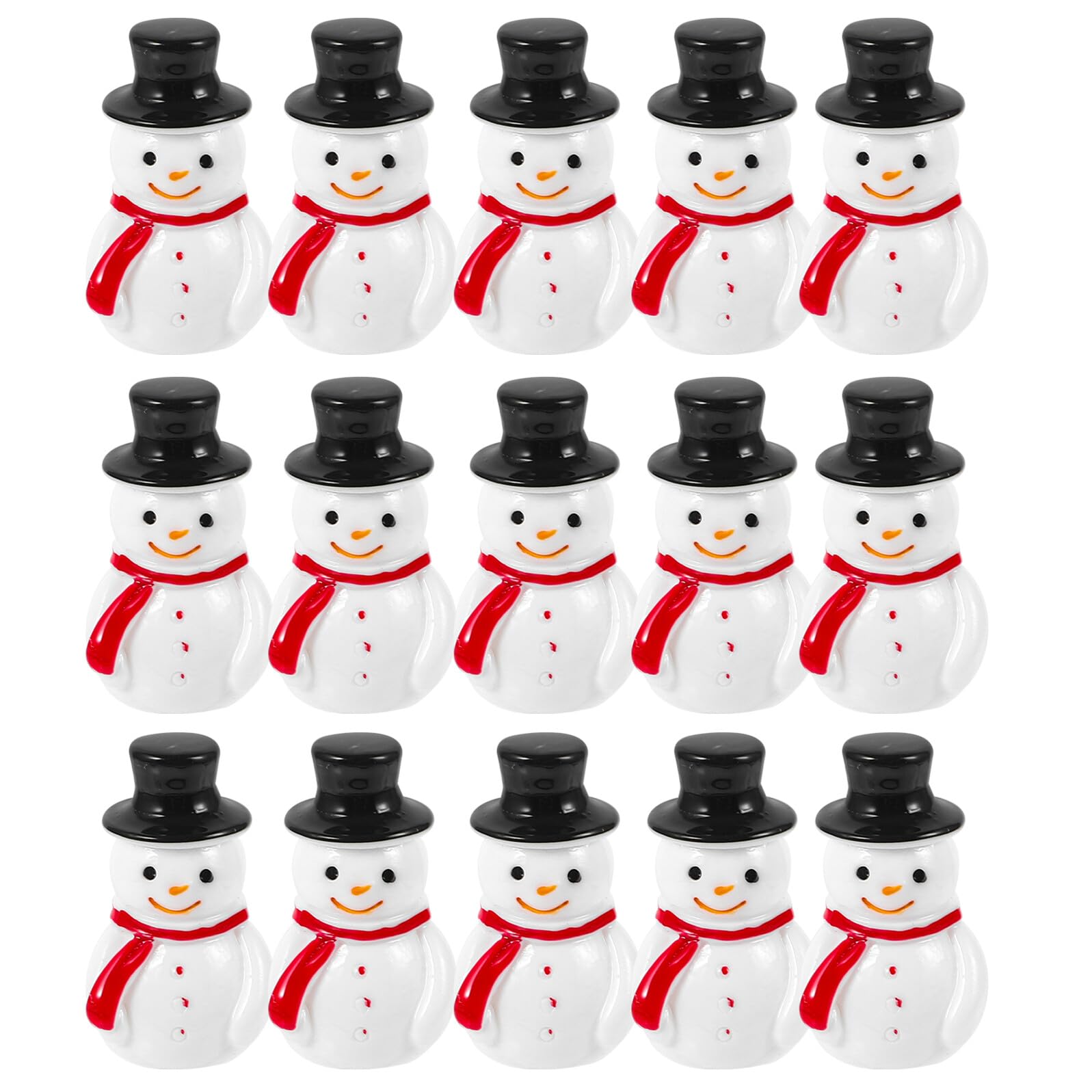 FUOYLOO Miniature Pupazzi di Neve in Resina Nera 20 Pezzi per Decorazioni Natalizie Fai da Te, Artigianato Lavorazione Fine per Ambientazioni Micro Paesaggistiche
