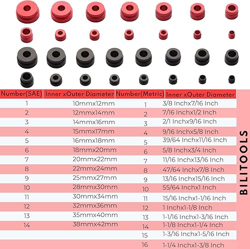 Miniatura 5 de BILITOOLS Kit de prensa de rodamientos, juego de 43 piezas de conductores de carreras y sellos, juego de instalador de destornilladores de sellos