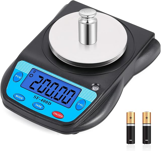 Bonvoisin Digital Lab Scale 600g x 0.01g Precision Electronic Scale LCD Display Analytical Balance Jewelry Scale Scientific Scale 0.01g Accuracy (Blue)