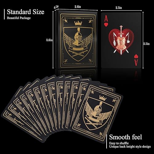 Miniatura 5 de WJPC Cartas de juego impermeables cartas de plástico baraja de cartas cartas de póquer de juego y fiesta oro caballero