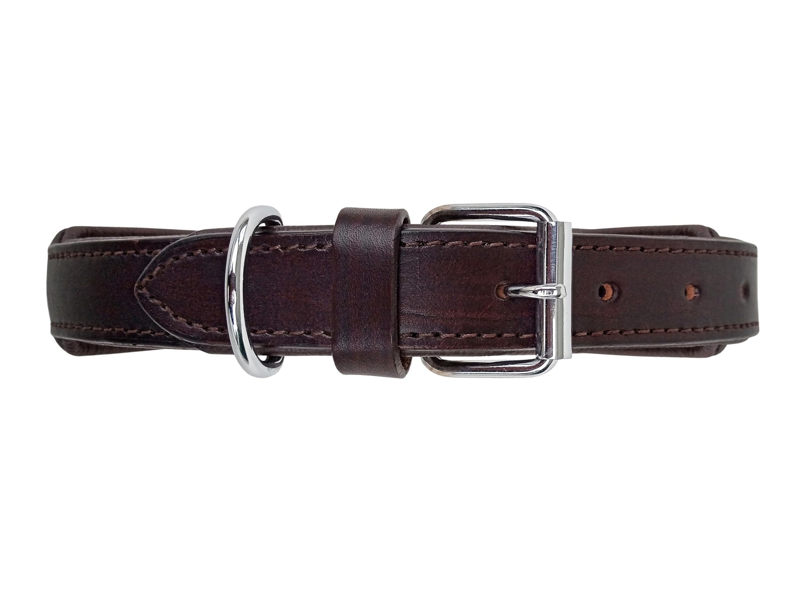 Affilare 10AB036 Hundehalsband aus Leder, mit Perlen, Western-Stil, strapazierfähig, gepolstert, für Komfort, Größe M (43,2 - 53,3 cm, mittleres Loch bei 48,3 cm)