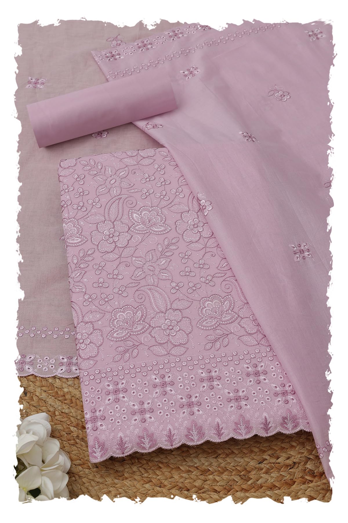 Womens Cotton Floral Dress Material With Thread Work-image-42