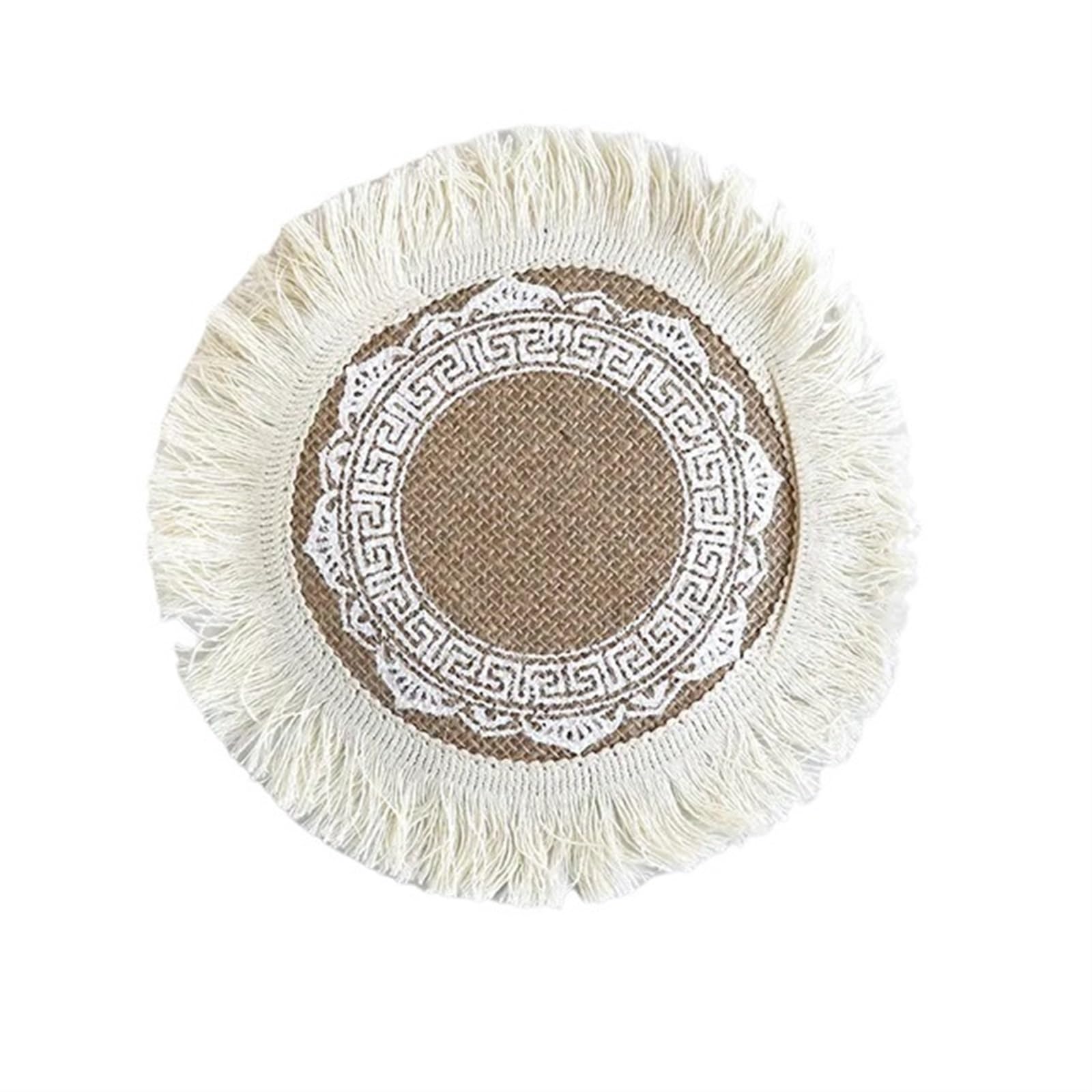 Dessous de verre rond en coton tressé de 19 cm pour la table
