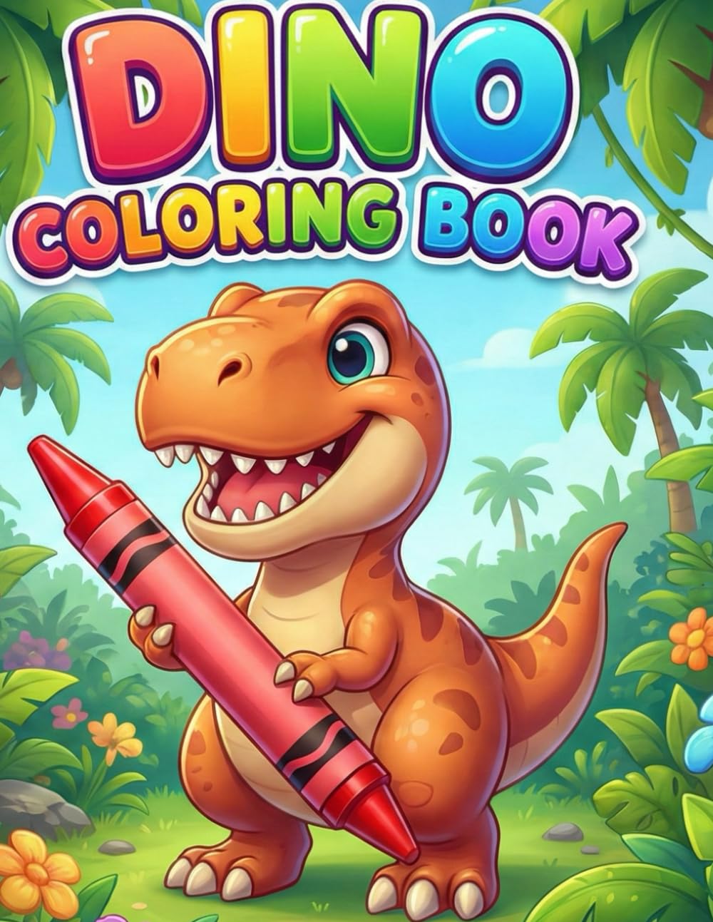 Dino's Epic Adventures Coloring Book: 80 Pages of Fun with Baby T-Rex, Space Dinos, and Sports! | Cute Coloring Gift for Kids