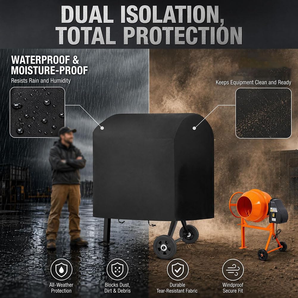 Funda para hormigonera, Compatible con SPECRAFT 4.9 CU Ft Portable Electric Cement Mixer 2022-Present, Funda Protectora