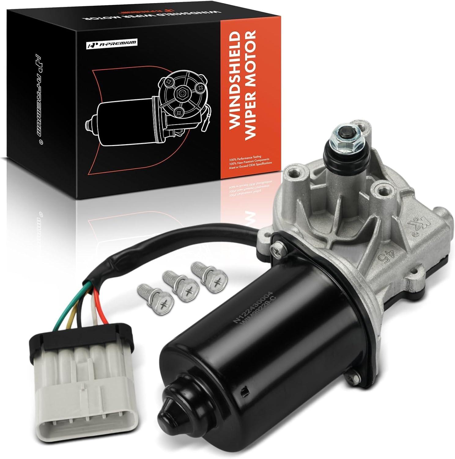 A-Premium Front Windshield Wiper Motor Compatible with Freightliner Cascadia, Columbia, Coronado & International Harvester 7300 7400 7500 7600 7700 8500 5500i 5600i Durastar LoneStar ProStar TranStar