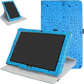 Mama Mouth Acer Iconia One 10 B3-A40 Rotating Case, 360 Degree Rotary Stand With Cute Pattern Cover For 10.1" Acer Iconia One 10 B3-A40 Android Tablet,Blue