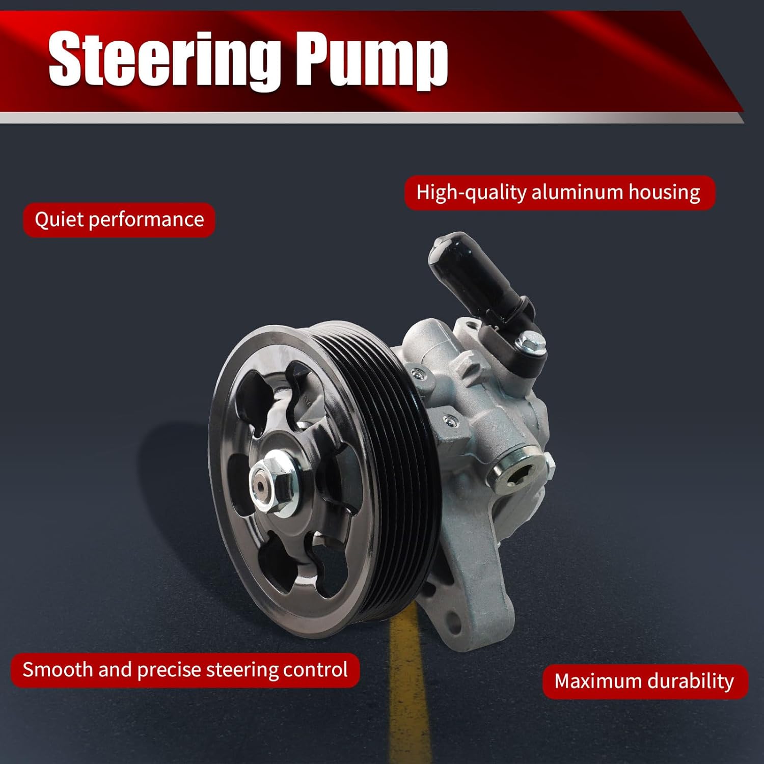 Power Steering Pump 56110RTA013 with Pulley Compatible with Honda Accord 2006-2007 CR-V 2002 2005-2011 Element Acura RSX TSX 2006-2008 RDX 2007-2012 L4 Replaces 21-5419 96-5419 990-0521 5707N