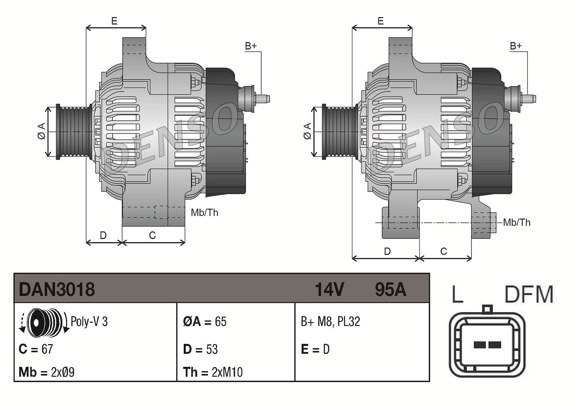 DENSO Generatore DAN3018