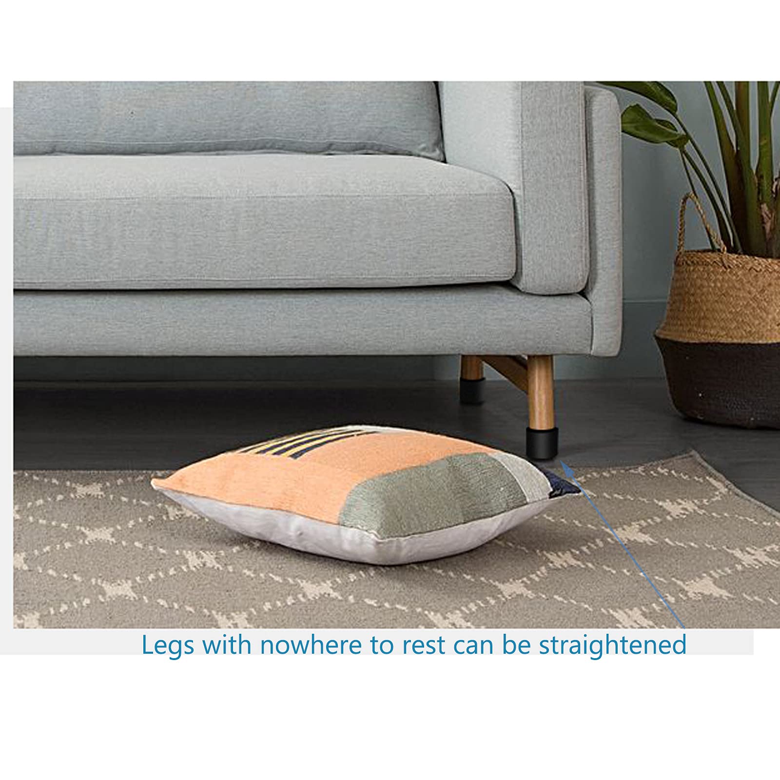 4 patas resistentes para armarios, patas redondas de acero al carbono para sofás y mesas de muebles, base de fieltro para proteger el suelo, instalación autoadhesiva (40 x 40 mm/1,57 x 1,57 pulgadas,