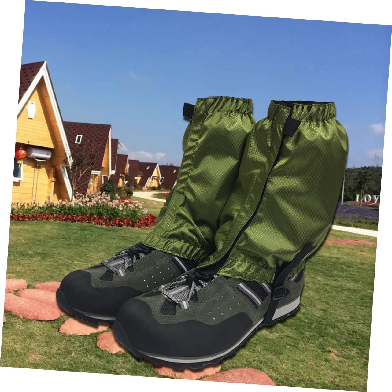 Sosoport Polaina para Caminar en el Tobillo Senderismo Polainas antidesgarro para Botas Berg Botas de Nieve Polainas Aire Polaina Impermeable para Caminar Rojo