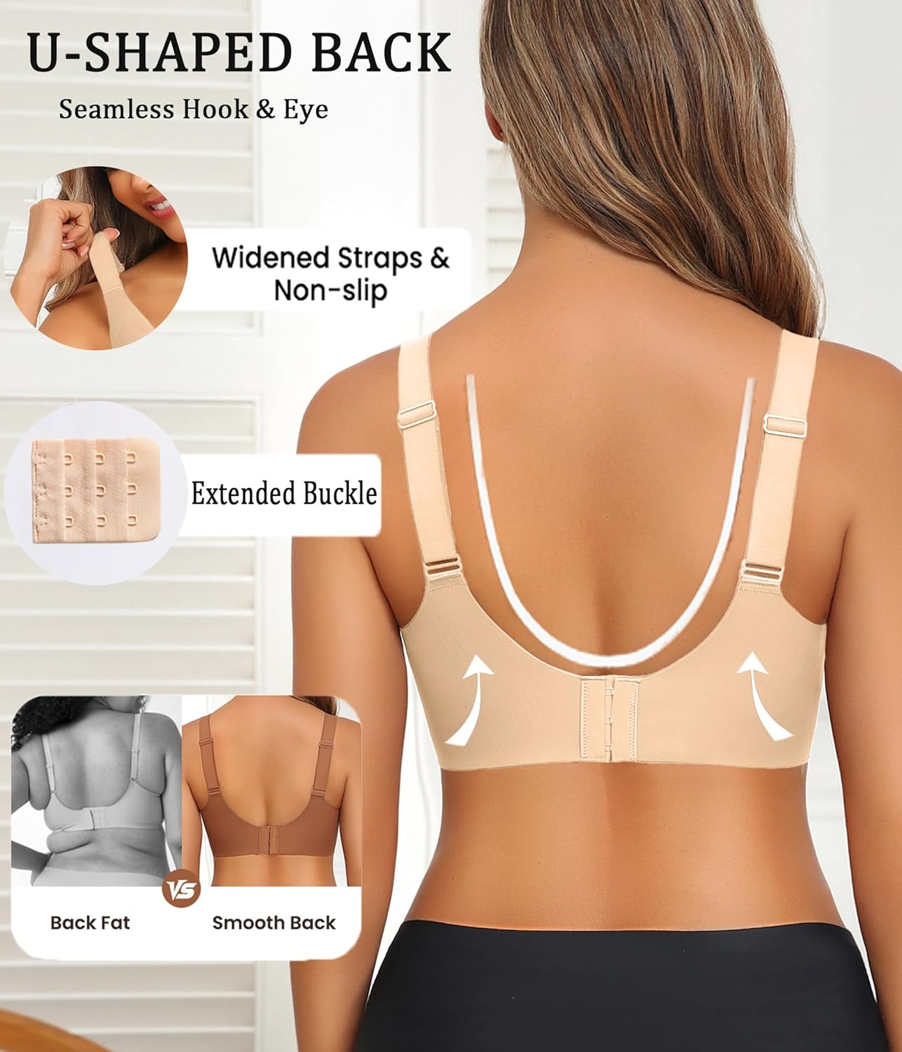 Avidlove Wireless Bras for Women Bras No Underwire Seamless Push Up Bralette Full Coverage Comfort Bra Everyday Bra - Image 3