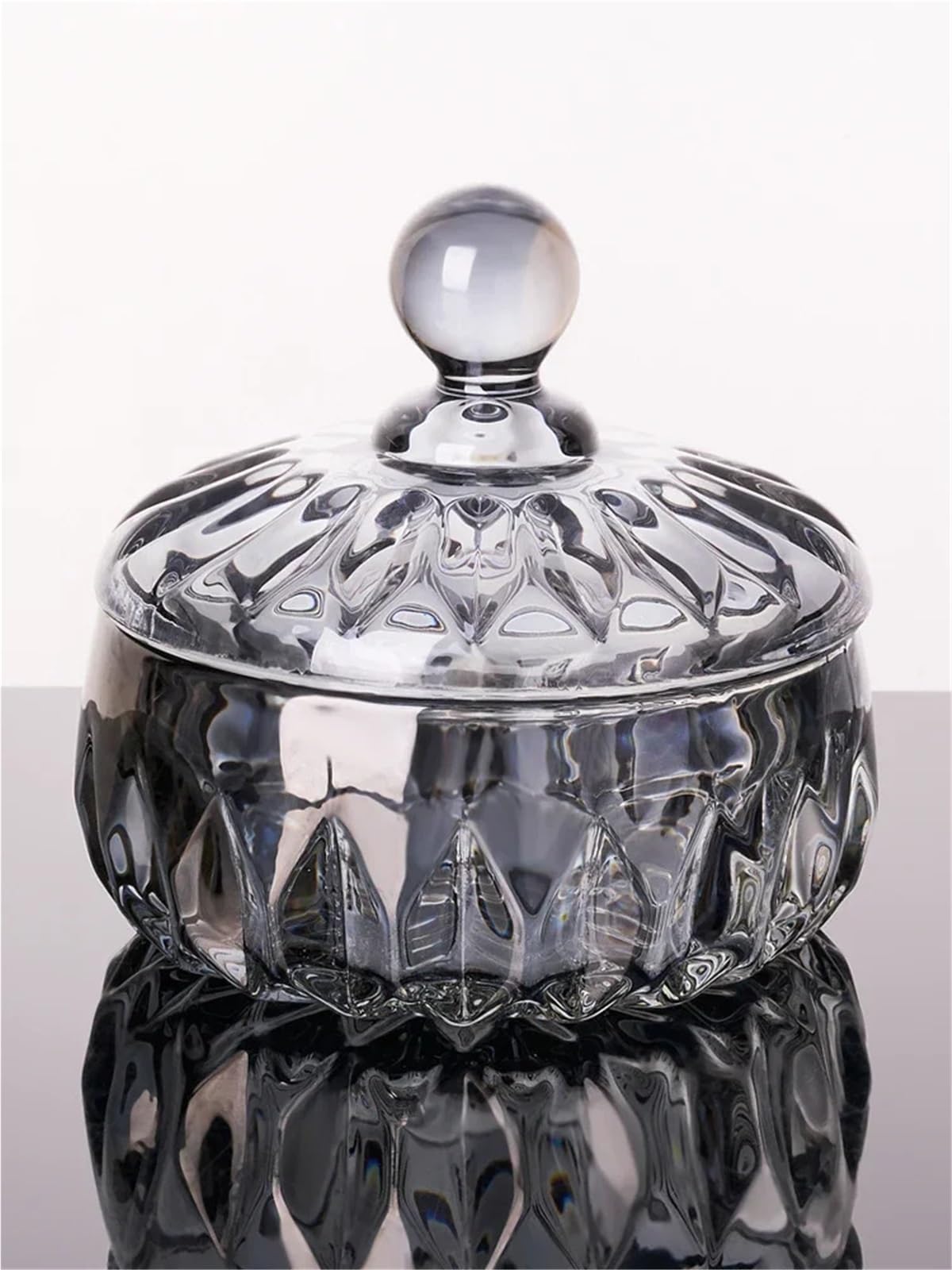 Bonbonglas Kreative Candy Jar Kristall Glas Candy Boxs Haushalt Transparent Zucker Jar Snack Lagerung Flaschen Mit Deckel for Lebensmittel Lagerung FüR SüßWaren(Clear,10.5 * 11.5cm)