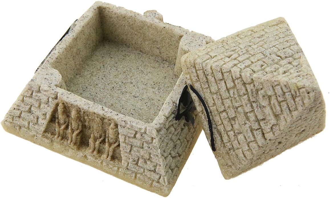 Winterworm Sandstone Ancient Egyptian Pyramid Eye of Horus Hinged Jewelry Box Creative Decoration Storage Container Box Figurine Statue for Home Decoration Crafts Gifts image 5