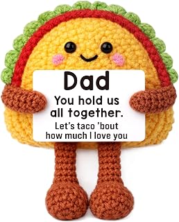 Mini Birthday Gift for Dad from Daughter Son Wife Positive Crochet Taco | Christmas Thank you Gifts for Dads I Love You Dad Gift for New Daddy Step Father in Law Husband Fall Desk Decor Ideas