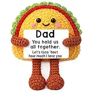 Mini Fathers Day Dad Gifts for Men from Daughter Son Wife Positive Handmade Crochet Taco Birthday Gifts for Dads I Love You Dad Gift for Daddy Step Father in Law Husband Desk Decor Idea