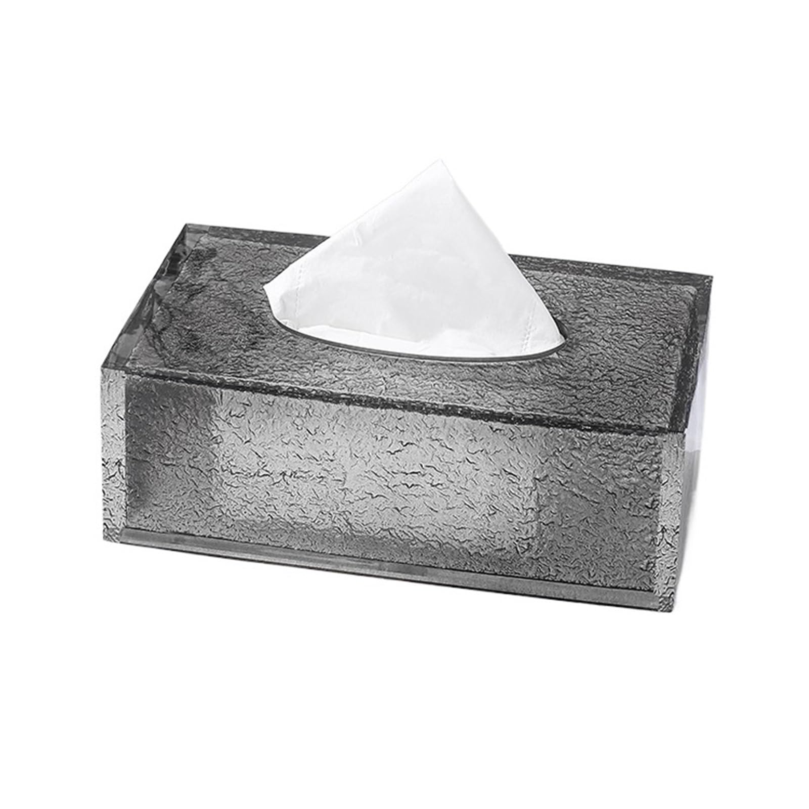 Tissue Case Modern Desktop Tissue Box Light Luxury Decorative Resin Holder Rectangular Napkin Facial Dispenser Tissue Dispenser(Gris,Large)