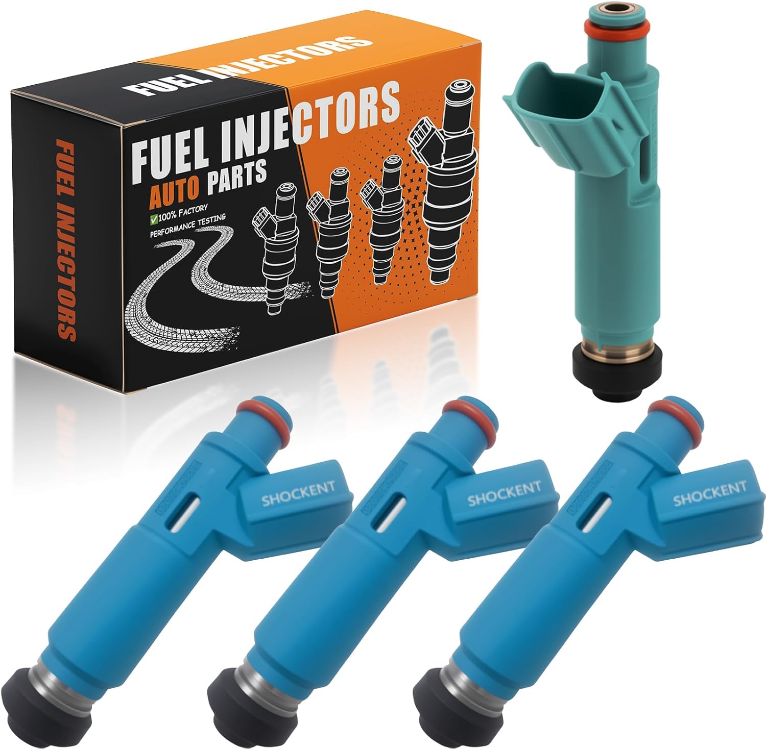 23250-28020 Upgraded 2.4L 12-hole Fuel Injectors, Fit for:-TOYOTA Camry 2002-2003 2.4L, Highlander 2001-2003 2.4L, Solara 2002-2003 2.4L -4Pcs #Replace:23250-0H010