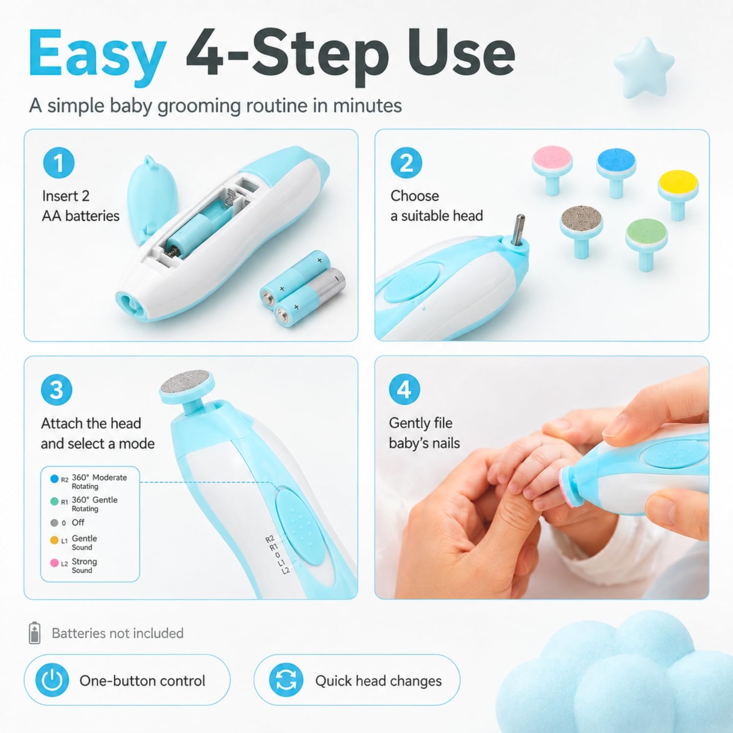 Toy Imagine Electric Baby Nail Trimmer with LED Light Multi Colour — Amazon image 7