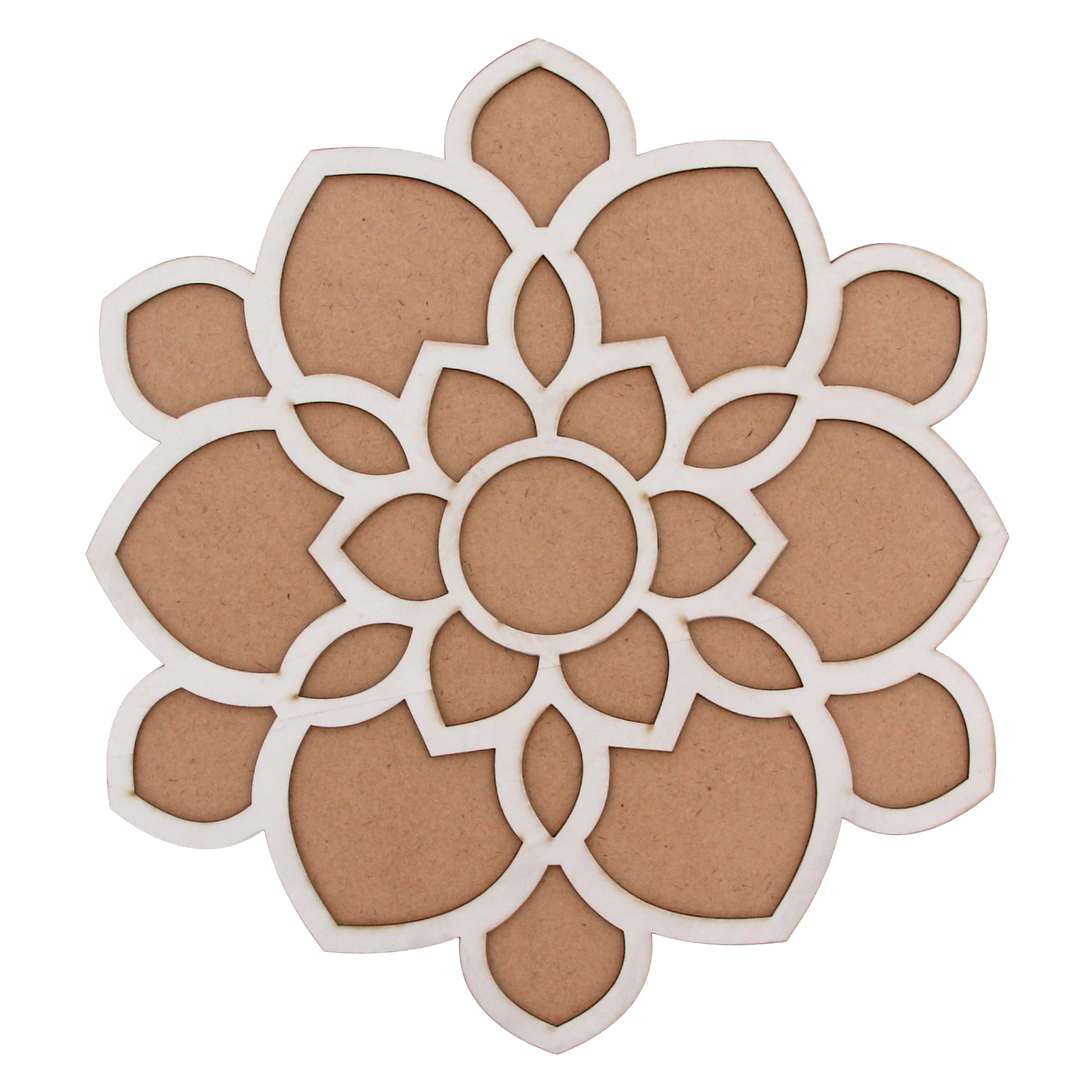 Rangoli Stencils Reusable MDF Wooden Base Diwali Decorations Easy to Fill Rangoli Stencil Tool Indian Mandala DIY Art Template for Home Floor Tile Décor Craft Projects Gift (12 Inch - Design 15)