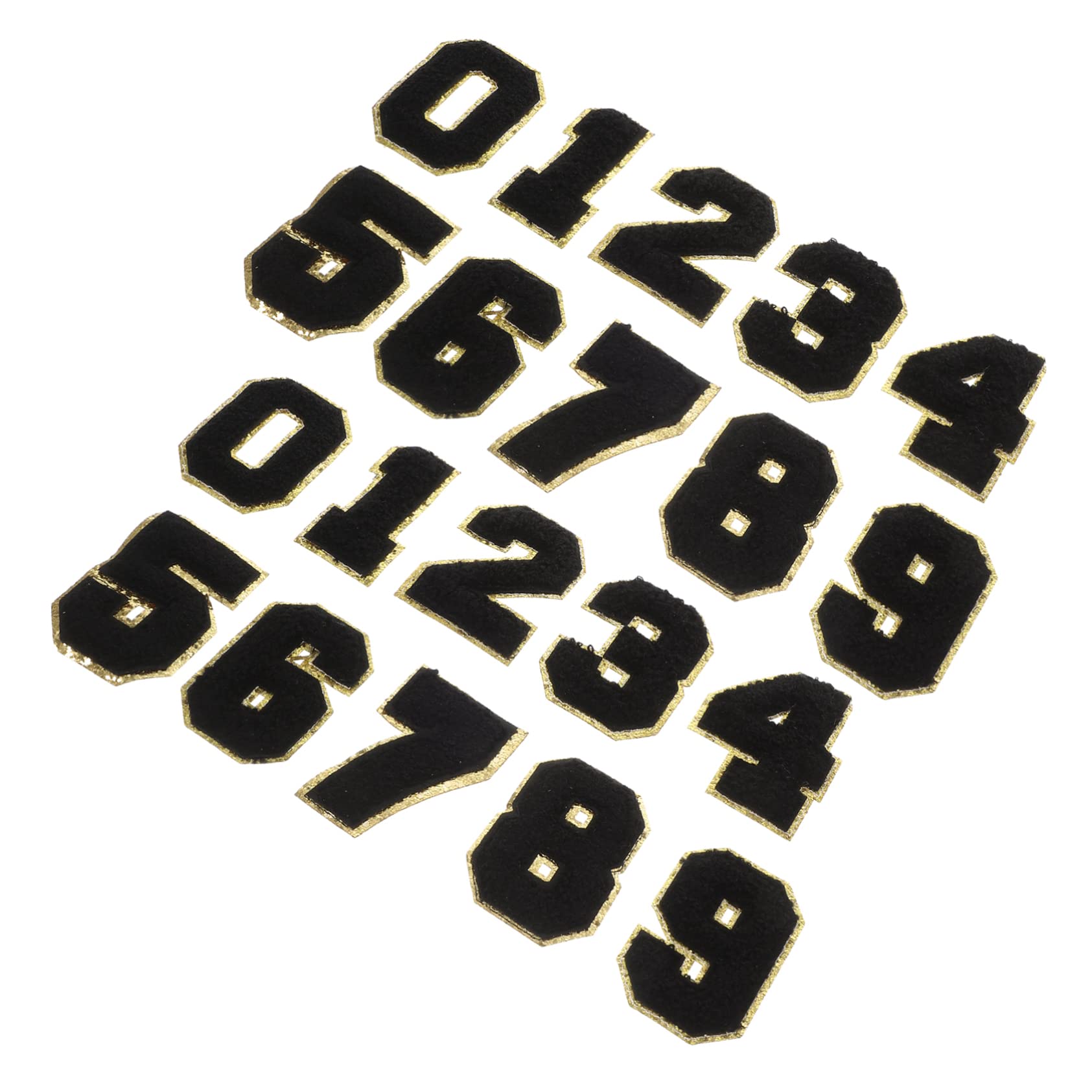 Operitacx 60 Pièces Patch Numérique Patchs De Vêtements Numérotés Vêtements Orne Patch Numéroté Brodé Patchs De Réparation Décoratifs Décor Coudre Des Numérotés Black Polyester