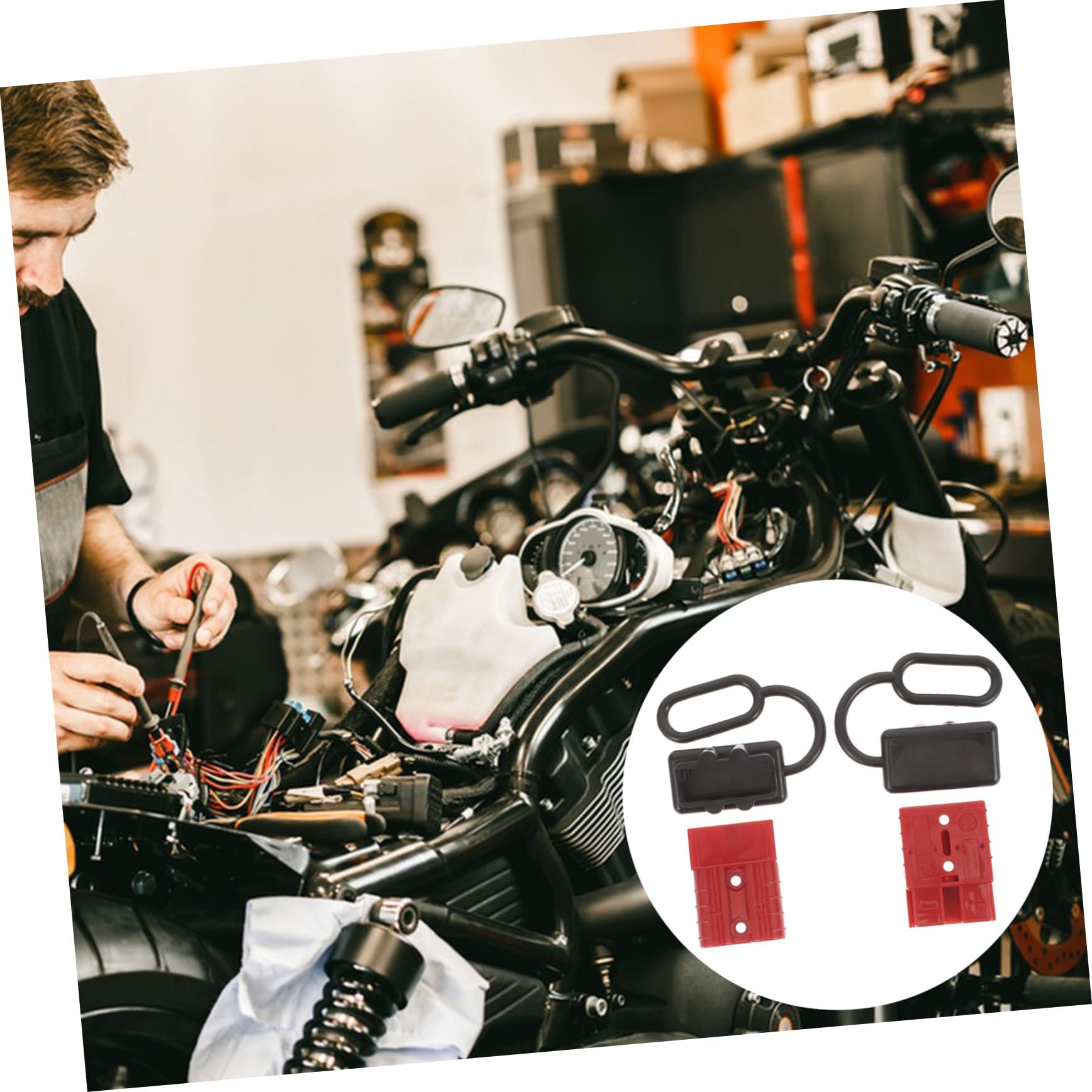 Connettore di Potenza a Due Poli Rosso A0190 per Moduli di Alimentazione e Verricelli, con Rivestimento in Rame e Argento, Protezione Ul94 V-0, Connessione Rapida e Sicura