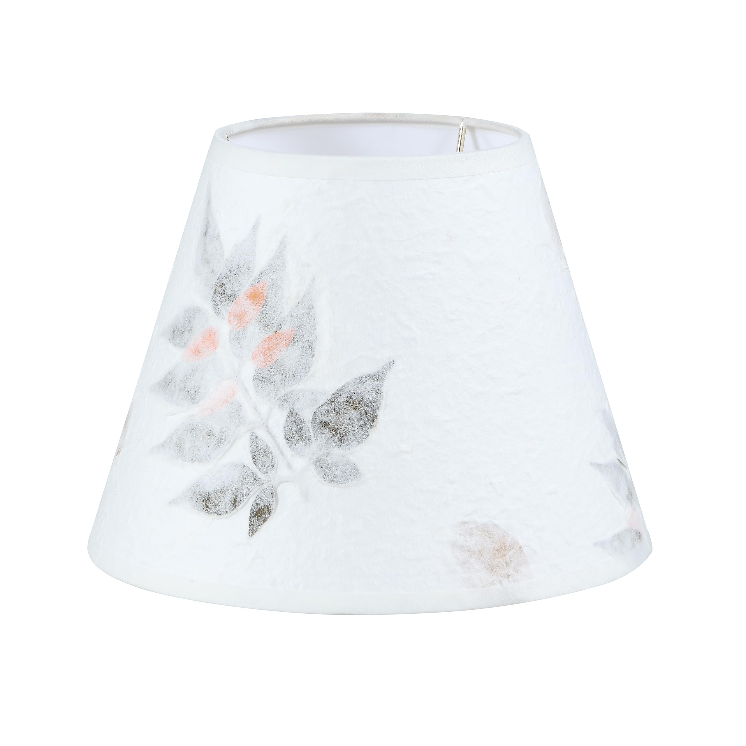 Aspen Creative 56038, Hardback Empire Transitional UNO Lamp Shade, Off White Petal Paper, 5" Top x 9" Bottom x 7" Slant, Slip UNO 33mm