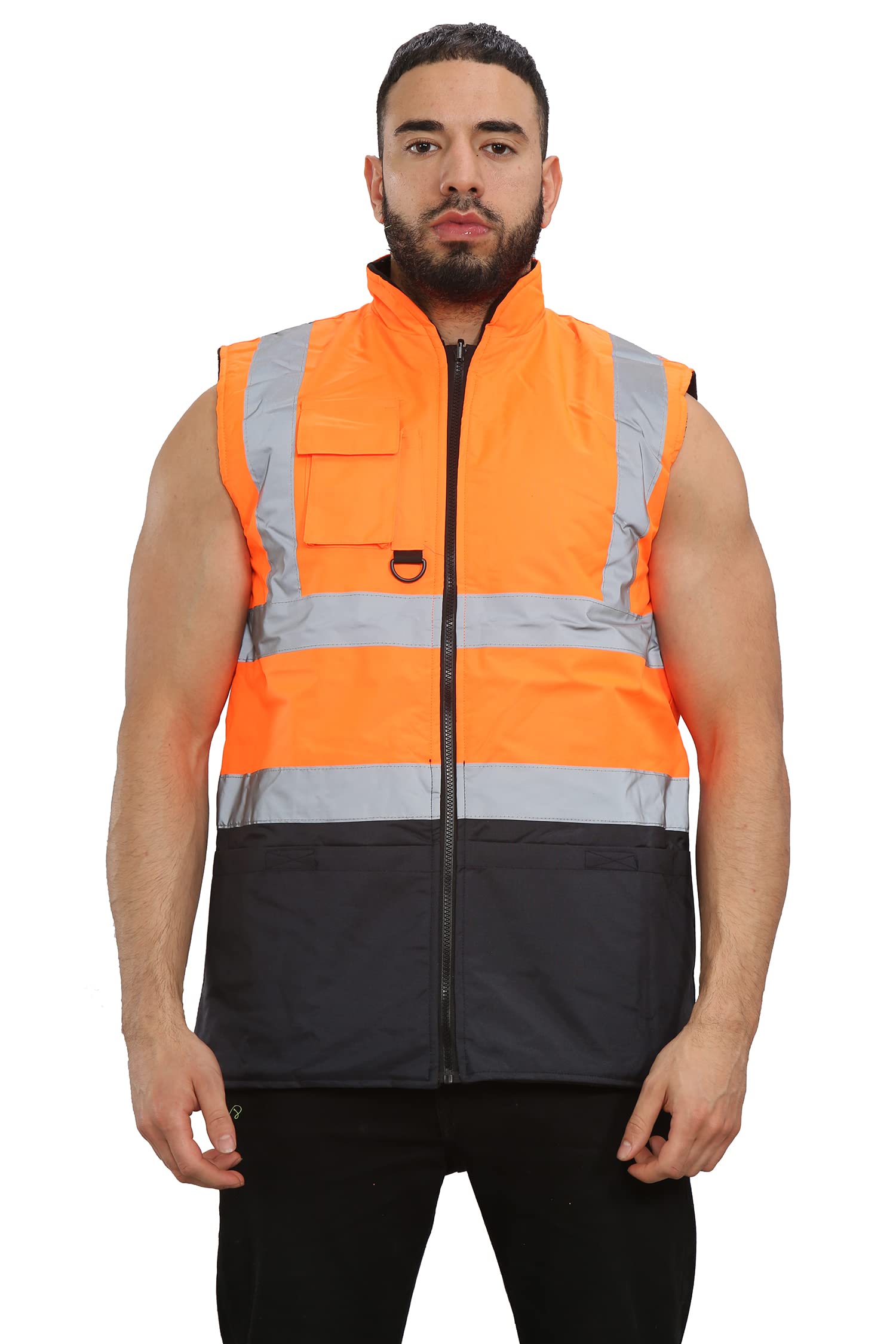 kraftd Hi Vis Vest High Visibility Waistcoat Reflective Sleeveless Workwear Jackets Safety Vests For Men