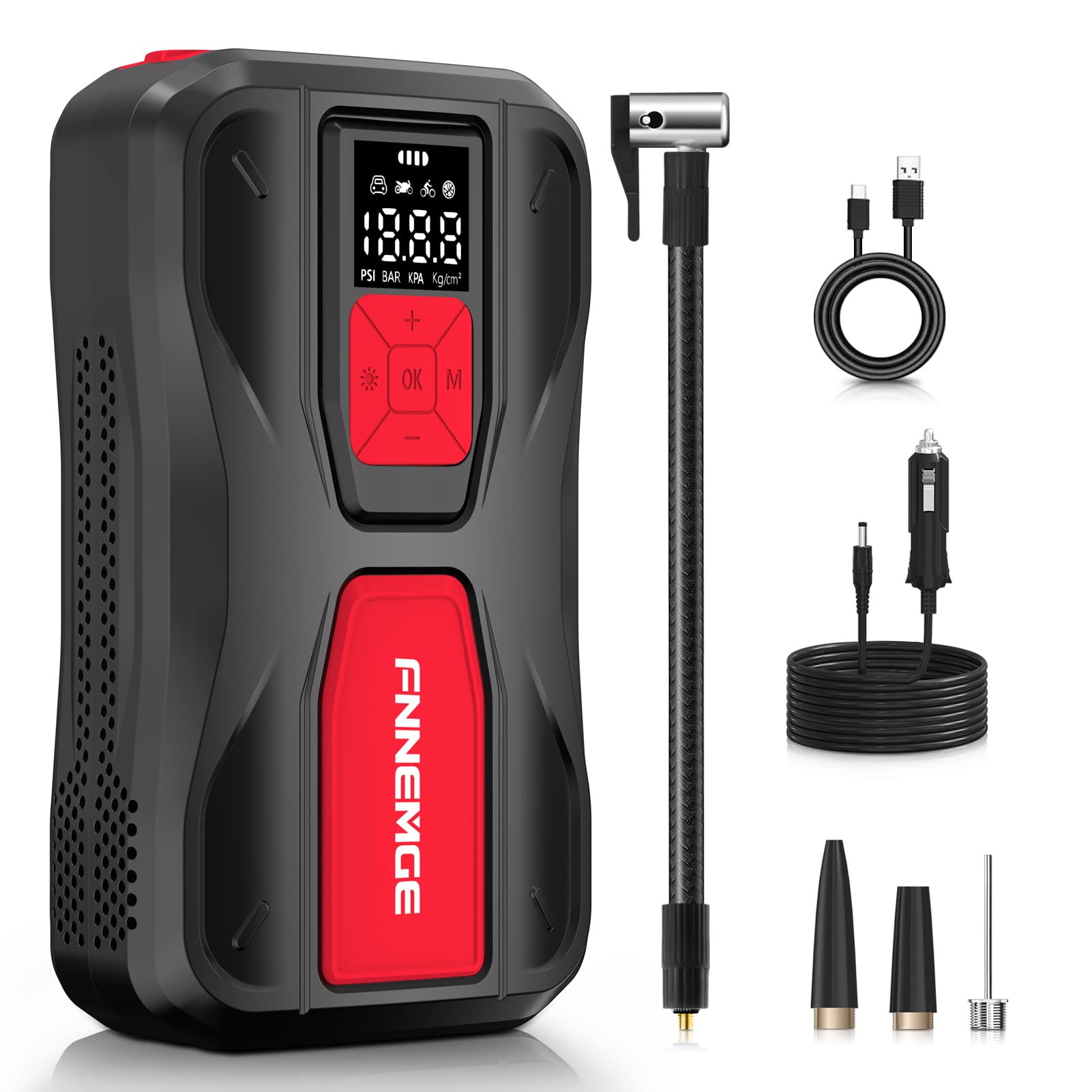 Buy FNNEMGE Tire Inflator Portable Air Compressor,6000mAh Rechargeable