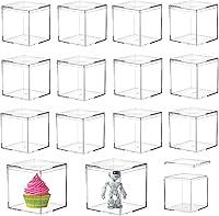 Vista 10 de Cajas de acrílico de 12 piezas, caja de corazón de acrílico transparente con tapas, cubo de cristal en forma de corazón, caja de almacenamiento