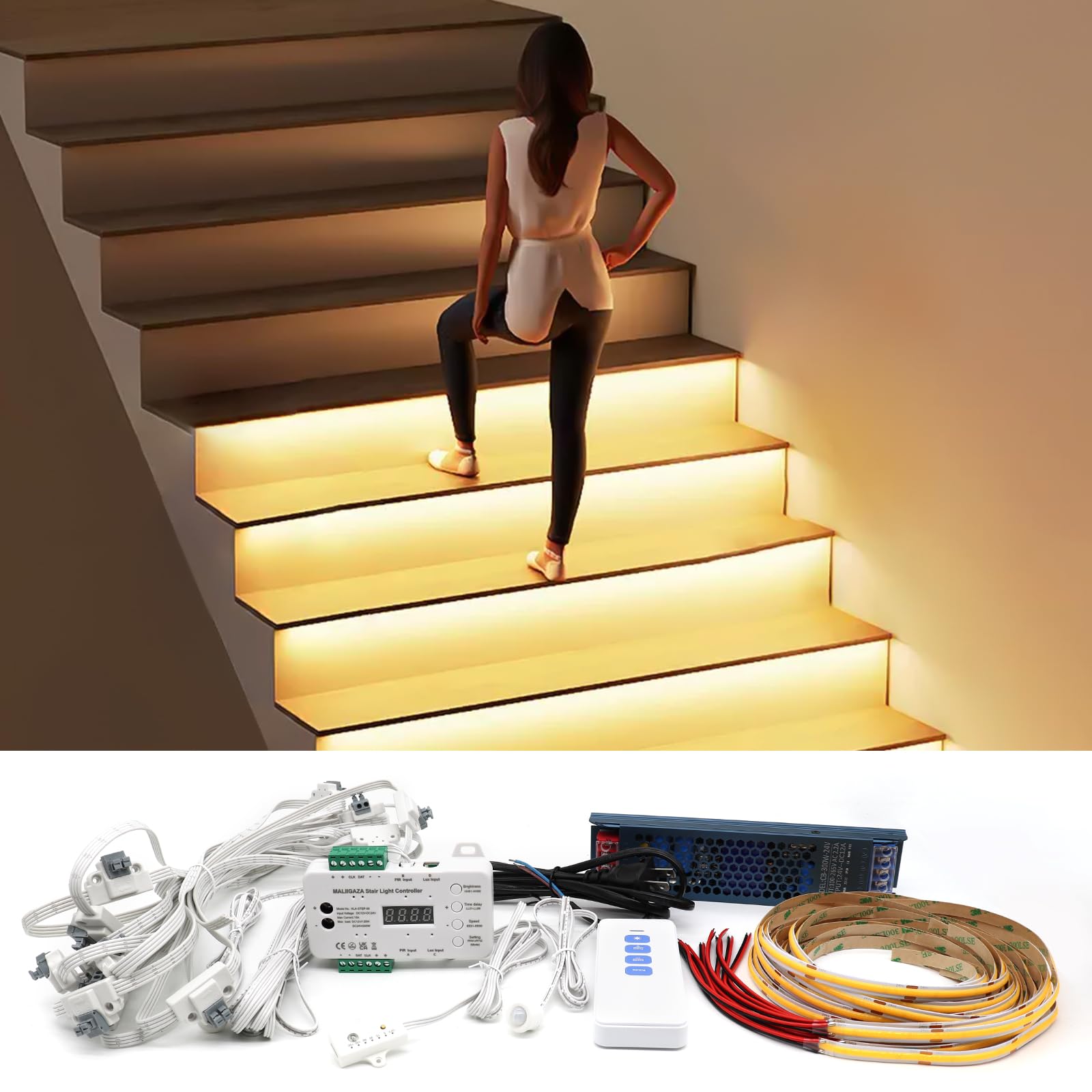 Amazon.com: MALIIGAZA Intelligent Motion Sensor LED Stair Light