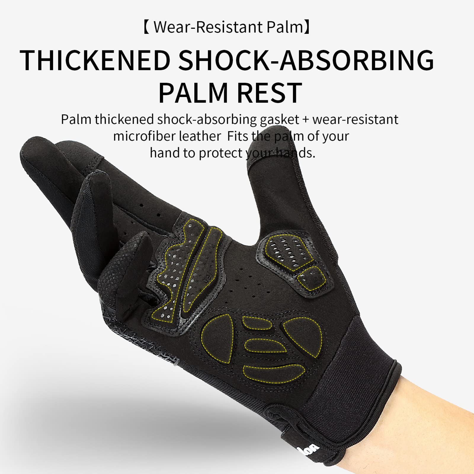 Guantes de Ciclismo de Dedo Largo de Invierno Guantes de Pantalla Táctil Forro a Prueba de Viento Ciclismo MTB Antideslizante Guantes Acolchados Que Absorben Los Golpes