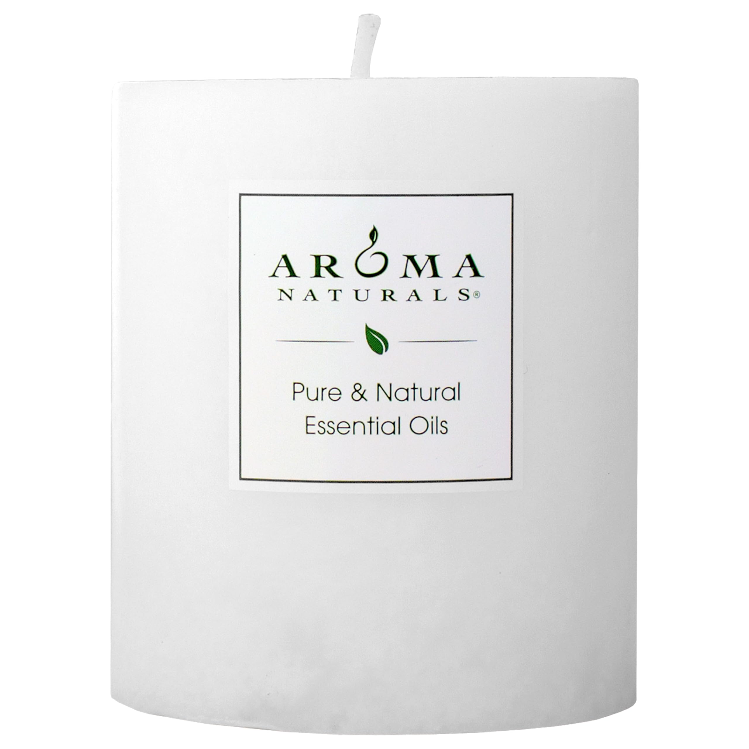 Patchouli and Frankincense Essential Oil White Scented Pillar Candle, Meditation, 3 inch x 3.5 inch