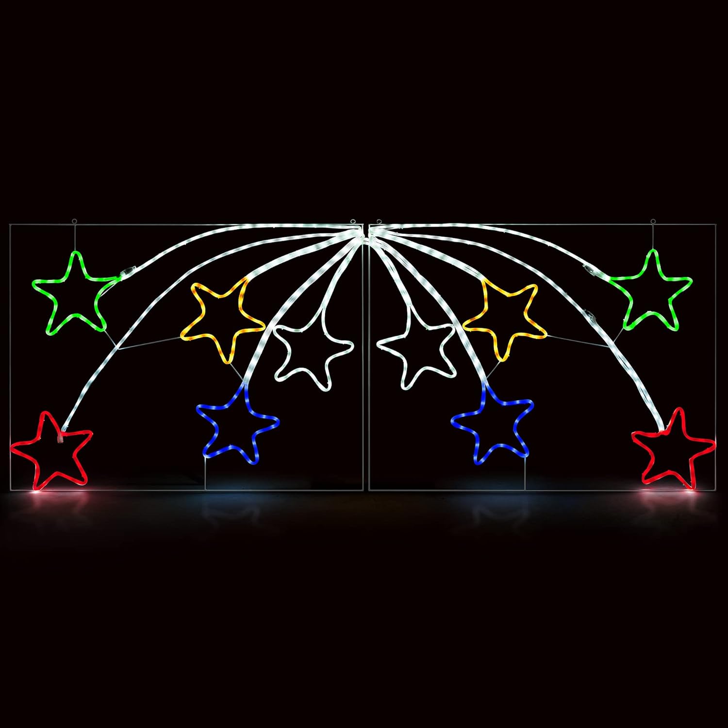 Christow Large Shooting Star Christmas Light Outdoor Wall Decoration, Energy Efficient LED Rope