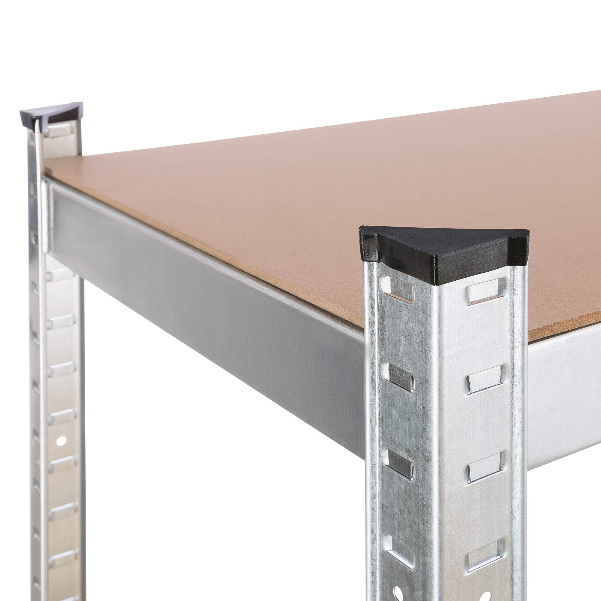 Arebos Schwerlastregal 2er Set | 160x80x40 cm | 320kg Tragkraft | 4 MDF Platten | Einfache Montage durch Stecksystem Regal Lagerregal Kellerregal Steckregal Werkstattregal verzinkt
