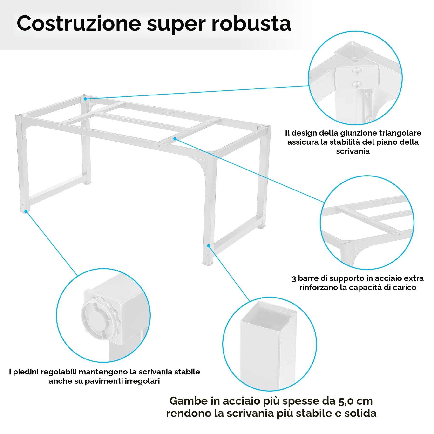 Tribesigns Scrivania, Scrivania da Ufficio per Studenti e Lavoratori，scrivania gaming，Tavolo da Computer Scrivania per Ufficio Studio,Montaggio Facile (160 x 80 x 75 cm, bianco)