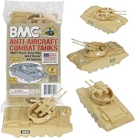 Vista 12 de BMC Classic Payton Tanques antiaéreos - 4 unidades OD verde plástico ejército hombres vehículos