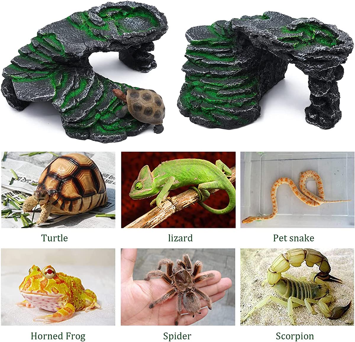 Resina Rettile Grotta Piattaforma Tartaruga Dell'acquario, Accessori della Tartaruga, Rettile Nascondere Grotta, Casetta per Tartarughe da Terra