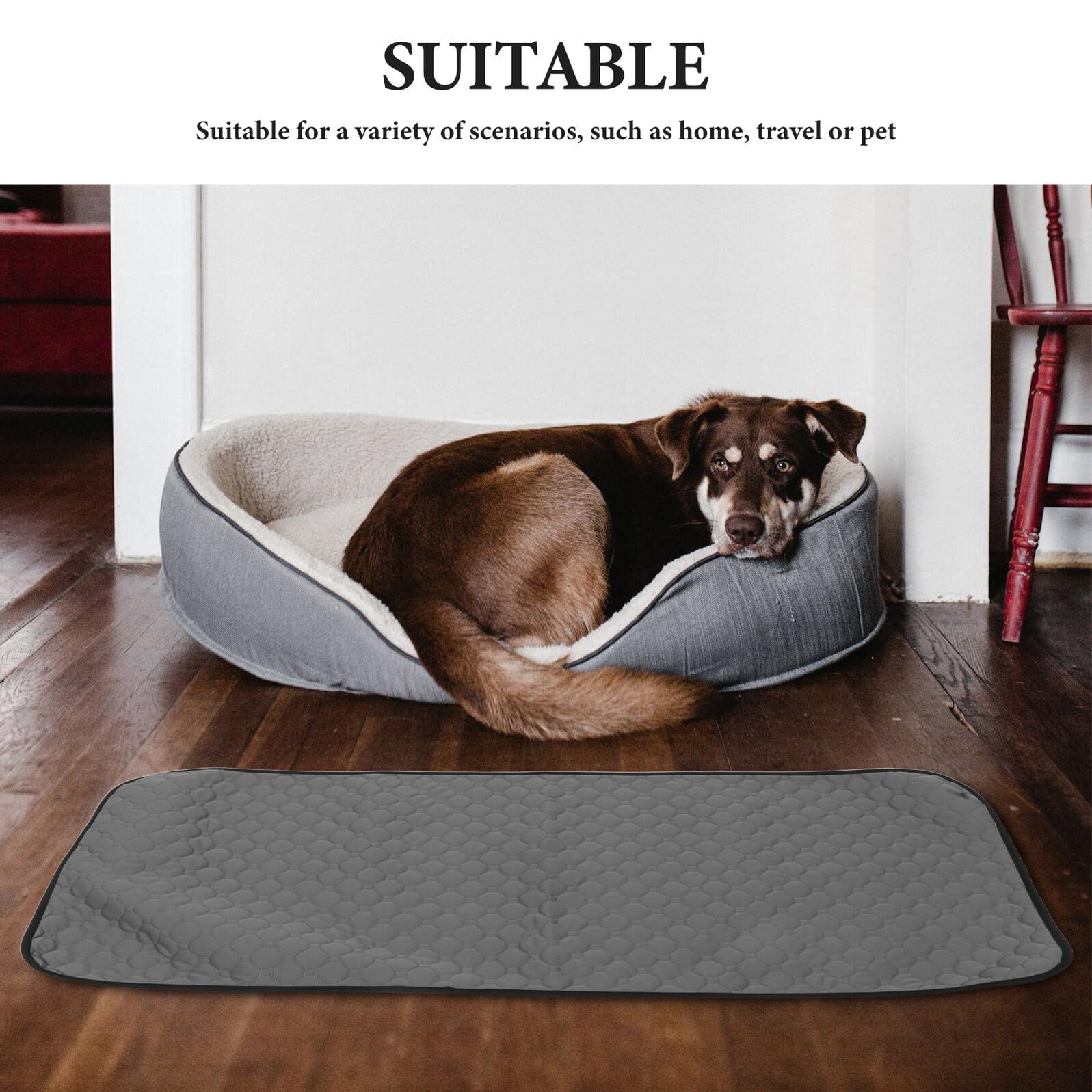 Almohadilla de Entrenamiento para Mascotas y Lavable Tamaño Extra Grande 60X120 CM Empapador Reutilizable para Perros Protección Absorbente para Casa y Viajes Color Gris