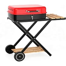 TEENO Portable Charcoal Grill | Foldable Suitcase Design with Wheels